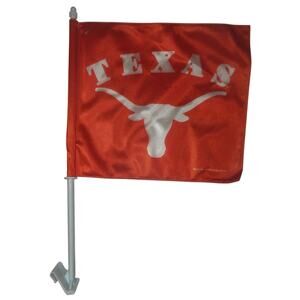 NCAA Texas Longhorns 11" x 14" Window Car Flag with 19" Pole by WinCraft